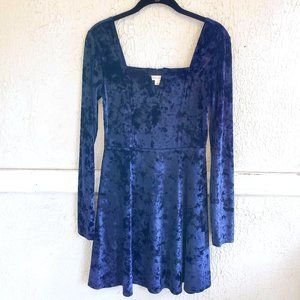 Aeropostale Velvet Mini Dress, Dark Blue, size M